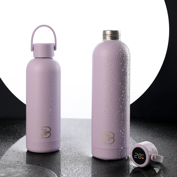 Stainless Steel Travel Insulated Vacuum Flask Smart Water Bottle With Digital Led Temperature Display Lid 750ml